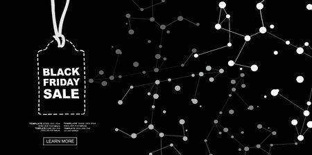 Black Friday Big Sale Holiday Special Offer Poster Concept Flat Vector Illustrationのイラスト素材