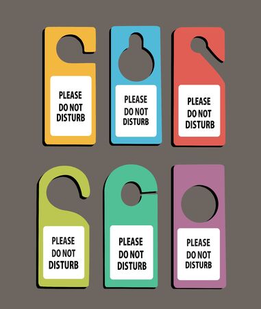 hotel do not disturb door hanger. Flat design.のイラスト素材