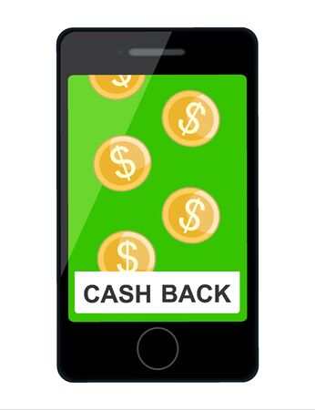 Smartphone icon cash back, finance mobile app icon design templateのイラスト素材