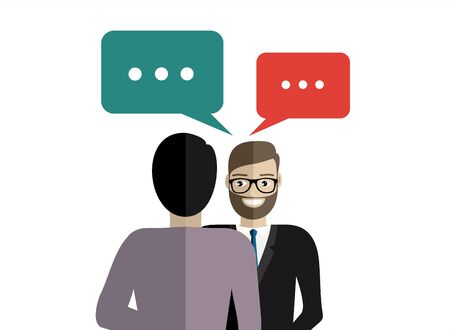 Businessmen talking and discussing business vector illustrationのイラスト素材
