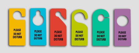 Hotel do not disturb door hanger. Flat design.のイラスト素材