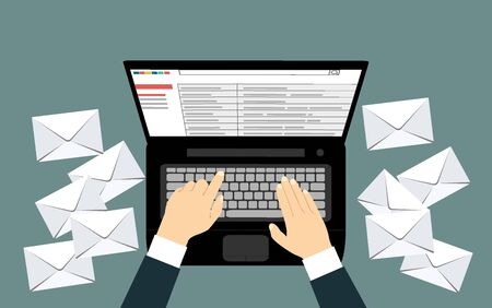 Email marketing concept design. Vector illustration, flat style.