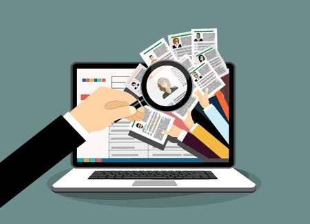 Applying for job, giving CV, job competition, vector conceptのイラスト素材