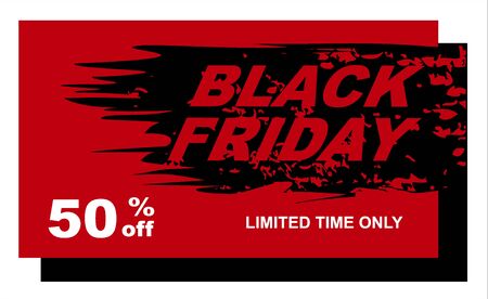 Black Friday Big Sale Holiday Special Offer Poster Concept Flat Vector Illustrationのイラスト素材