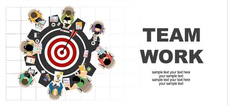 Flat design illustration concepts for business analysis and planning, consulting, team work, project management, financial report and strategy. Concepts web banner and printed materials.のイラスト素材