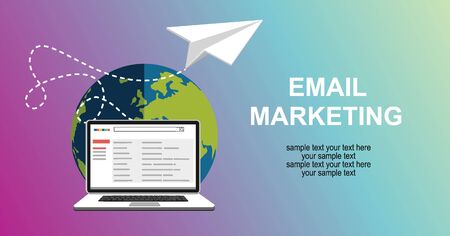 Email marketing concept design. Vector illustration, flat style.のイラスト素材