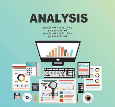 Flat design illustration concepts for business analysis and planning, financial strategy, consulting, project management and development. Concept to building successful businessのイラスト素材