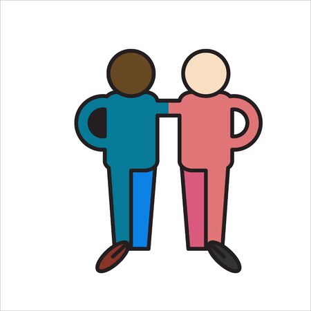 Friends Icon in trendy flat style isolated on background. Friends hug symbol for your web site design, logo, app, UI. Vector illustration,のイラスト素材