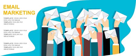 Email marketing concept design. Vector illustration, flat style.のイラスト素材