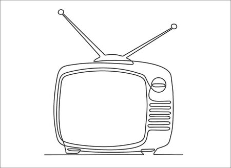 Continuous line drawing of Retro TVのイラスト素材