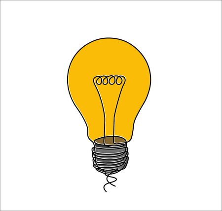 Continuous one line drawing light bulb symbol idea. BIG IDEAのイラスト素材