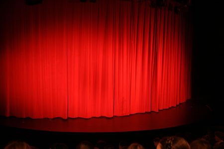 waiting for a performance to beginの写真素材