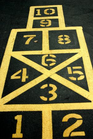 Ah, the good ol' days - playing games on the playgroundの写真素材