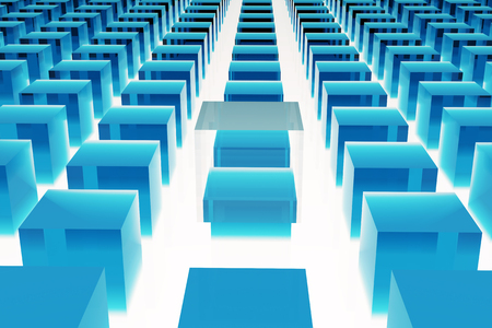 Rendered 3d cubes arranged in geometricの写真素材