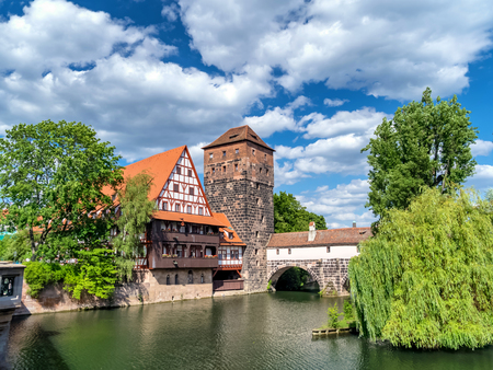 The historic old town of Nuremberg in Franconiaのeditorial素材
