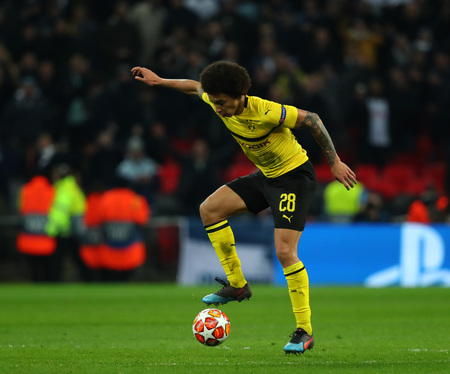 LONDON, ENGLAND - FEBRUARY 13 2019: Axel Witsel of Dortmund during the Champions League match between Tottenham Hotspur and Borussia Dortmund at Wembley Stadium, London.のeditorial素材