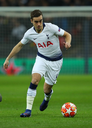 LONDON, ENGLAND - FEBRUARY 13 2019: Harry Winks of Tottenham during the Champions League match between Tottenham Hotspur and Borussia Dortmund at Wembley Stadium, London.のeditorial素材