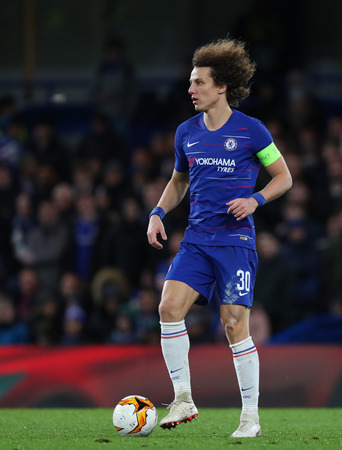 LONDON, ENGLAND - MARCH 7 2019: David Luiz of Chelsea during the Europa League match between Chelsea and Dynamo Kyiv at Stamford Bridge.のeditorial素材