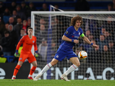 LONDON, ENGLAND - MARCH 7 2019: David Luiz of Chelsea during the Europa League match between Chelsea and Dynamo Kyiv at Stamford Bridge.のeditorial素材