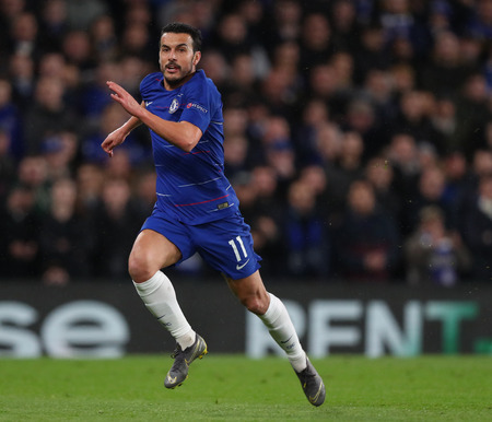 LONDON, ENGLAND - MARCH 7 2019: Pedro of Chelsea during the Europa League match between Chelsea and Dynamo Kyiv at Stamford Bridge.のeditorial素材