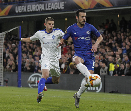 LONDON, ENGLAND - MARCH 7 2019: Pedro of Chelsea during the Europa League match between Chelsea and Dynamo Kyiv at Stamford Bridge.のeditorial素材