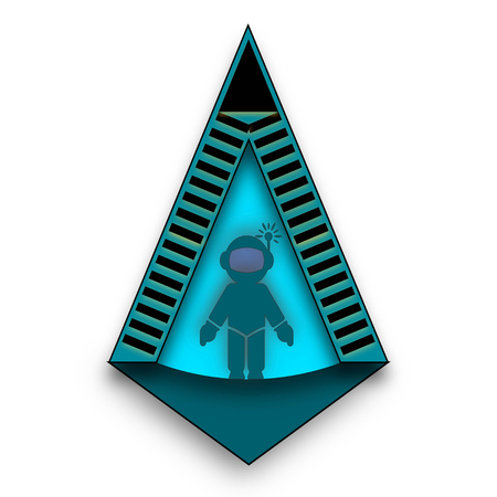 Astronaut at a Triangular Door Way Logo Ideaのイラスト素材