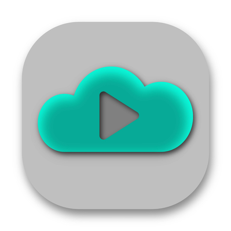 Play Button Music Cloud App Icon Logo Conceptのイラスト素材