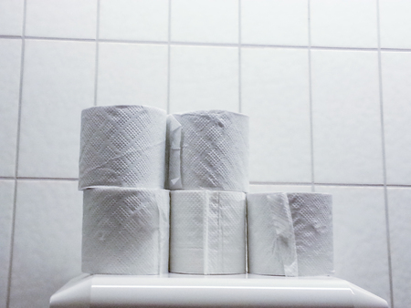 five rolls of toilet paperの写真素材