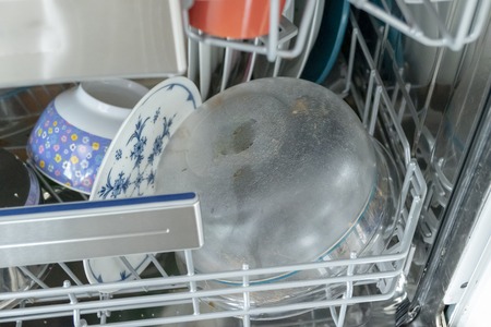 Dishes in the dishwasher dirtyの写真素材
