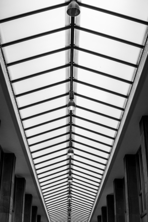 Skylight architecture with rib pattern and windows modern architecture in a shopping mallの写真素材