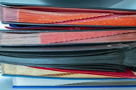 Folder for resubmission in the office on a stackの写真素材