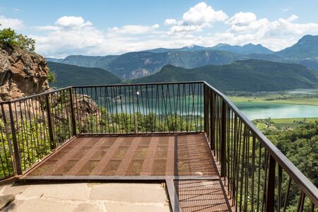iron bridge at a hiking trailの写真素材