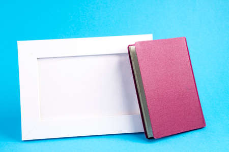 Passport with open padlock on blueの写真素材