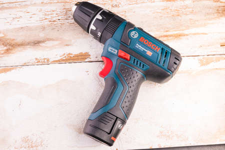 Wood twist drill assortment with cordless screwdriverの写真素材