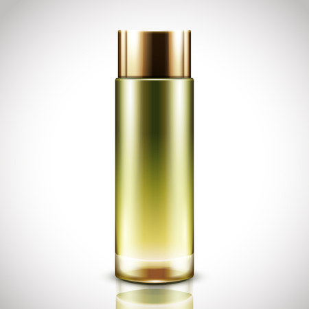 Blank green cosmetic bottle, can be used as design element, isolated white background in 3d illustration.のイラスト素材