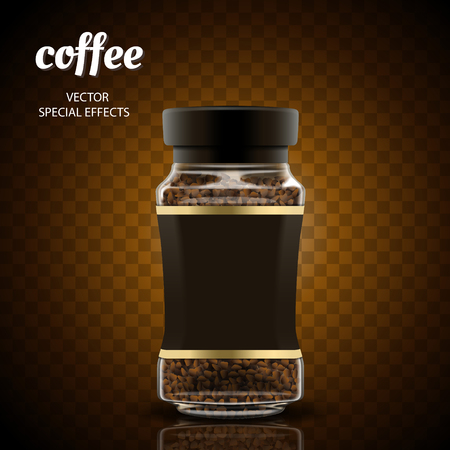 Instant coffee jar illustration, isolated transparent background, 3d illustrationのイラスト素材