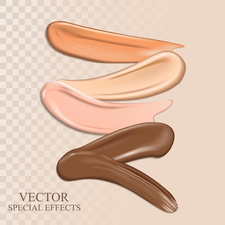 Colorful cosmetic smear elements for design uses, 3d illustrationのイラスト素材