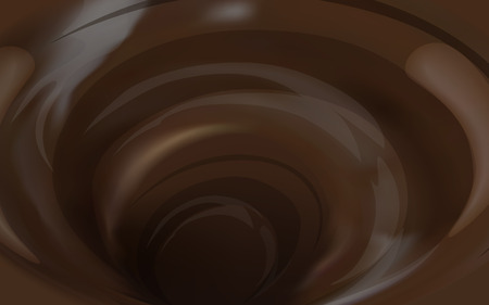Chocolate sauce swirl background in 3d illustration, delicious snacks for designのイラスト素材