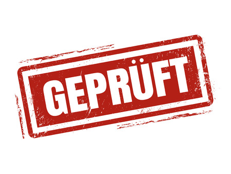 red proved word in german text over stamped on white backgroundのイラスト素材