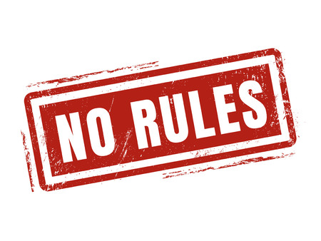 no rules in red stamp style, stamped on white backgroundのイラスト素材