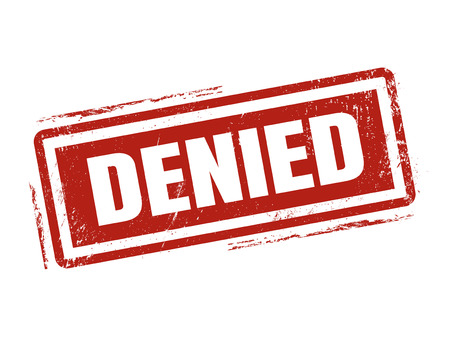 denied in red stamp style, stamped on white backgroundのイラスト素材
