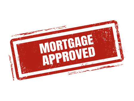 mortgage approved in red stamp style, stamped on white backgroundのイラスト素材