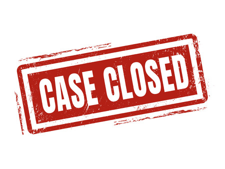 case closed in red stamp style, stamped on white backgroundのイラスト素材