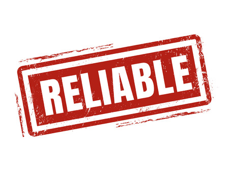 reliable in red stamp style, stamped on white backgroundのイラスト素材