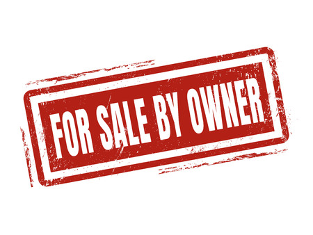for sale by owner in red stamp style, stamped on white backgroundのイラスト素材