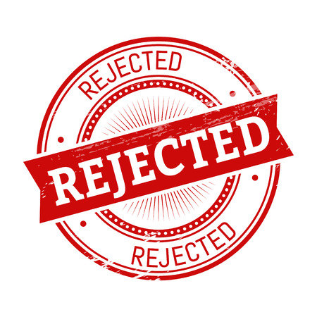 rejected text, red color round stamper illustrationのイラスト素材