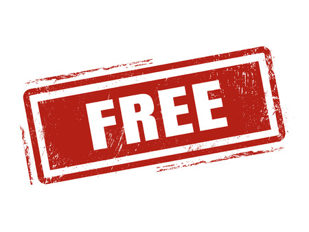 free in red stamp style, stamped on white backgroundのイラスト素材