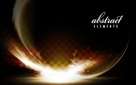 Abstract glitter element, shining beam on transparent background, 3d illustrationのイラスト素材