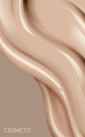 Foundation liquid texture, creamy skin tone foundation in 3d illustration, extreme close up lookのイラスト素材