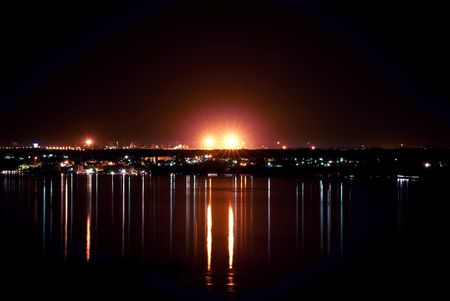The night city of Nizhnekamsk, Russia, Tatarstan                